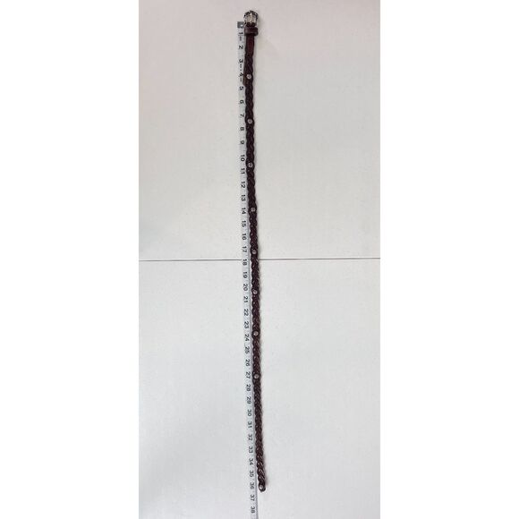 Donna Katz Women's Brown Braided Skinny Belt Genuine Leather Size M - Picture 6 of 8